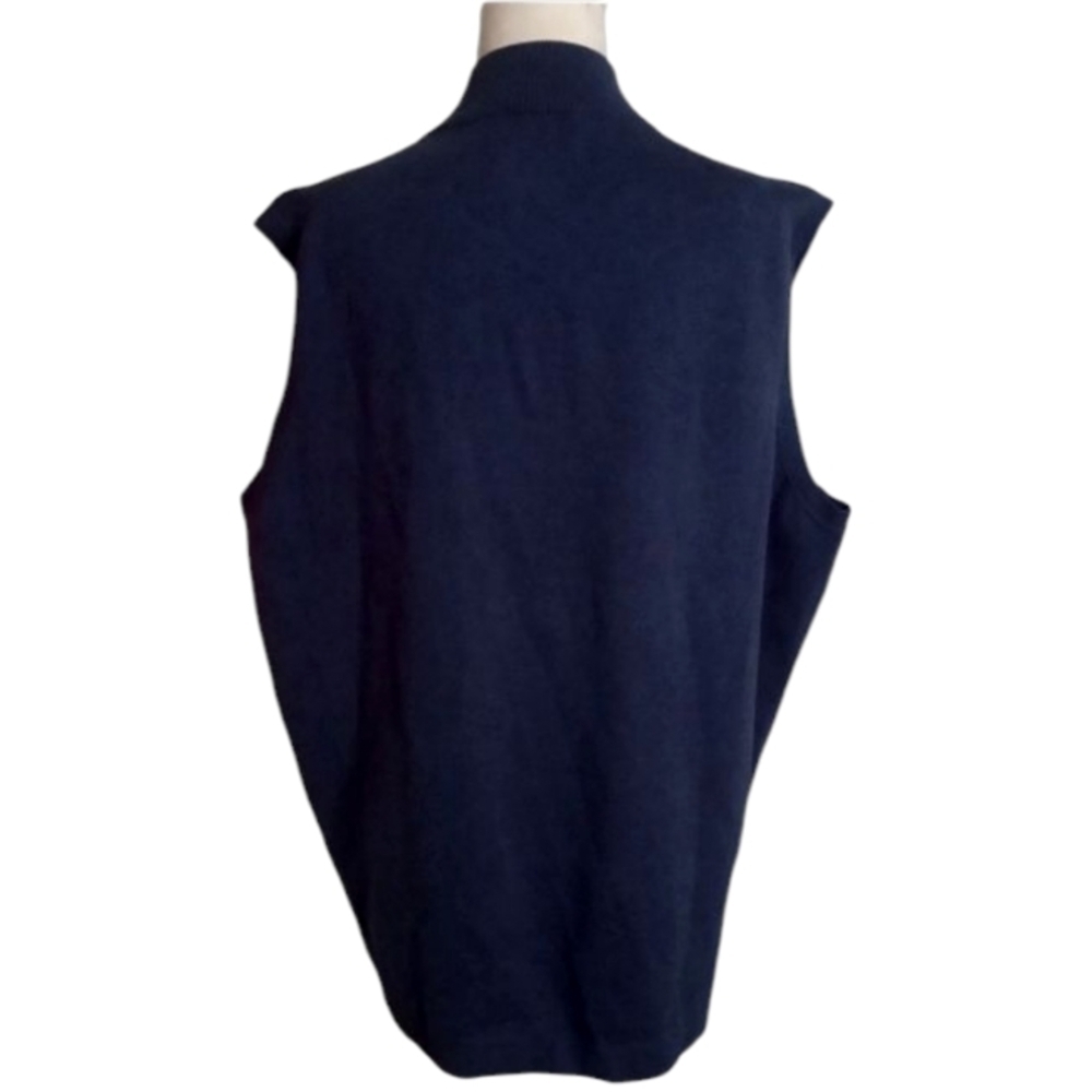 Peter Millar Crown Comfort Dark Blue Gilet Vest Cotton Blend 1/4 Zip Size XL - Picture 4 of 8